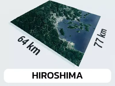 Hiroshima Japan City Landscape 3D Model 3D model