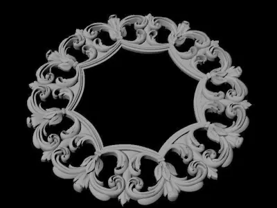 mirror golden ornate frame 3D model