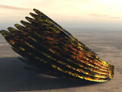 Spiral dome building on alien planet 3D model