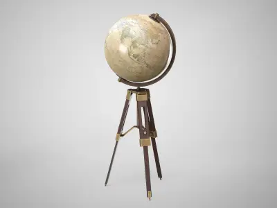 Vintage Floor Globe - Retro World Globe With Floor Stand AAA  Low-poly 3D model
