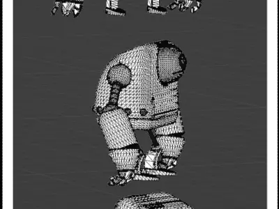 BATTLEBOT robot Low-poly 3D model