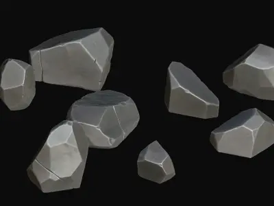 stylized rock 3D model