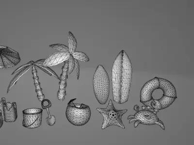 Beach cute pack 3D model