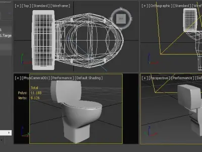Toilet for bathroom Low-poly 3D model Low-poly 3D model