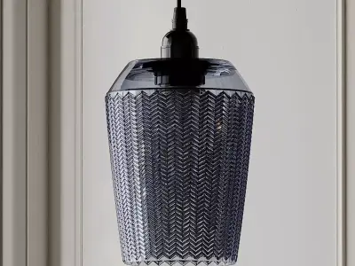 Tall Chevron Textured Pendant - Grey 3D model