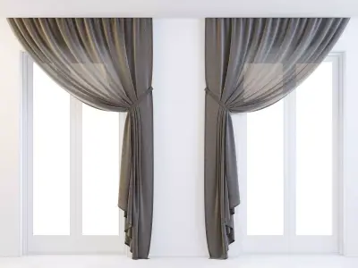 Cupped Curtains 3D model