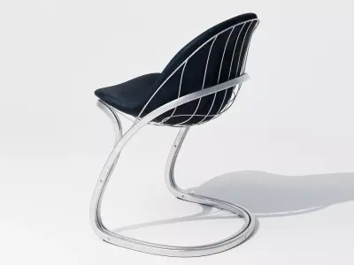 Curve Frame Chair Low-poly 3D model