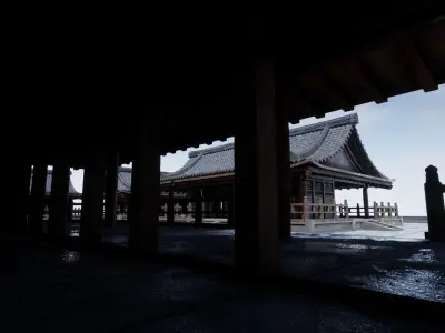 Asian Temple Low-poly 3D model