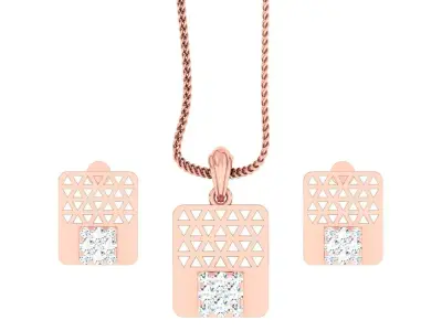 Badge Wire Mesh Light wt Pendant Earrings Set 3dm stl renders  3D print model