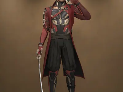 Blind Rohnin Character and Outfit for Genesis 9