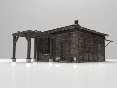 Medieval house fantasy 01 Low-poly 3D model
