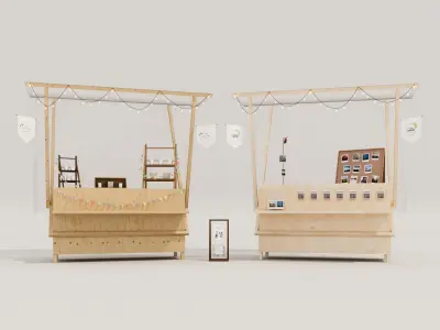 Kiosks for fairs 3D model