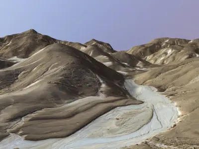 Valley Mountain Rocks Landscape Terrain Desert Cliff PBR 08 Low-poly 3D model