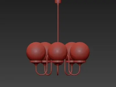 2 Swiss Brass Chandeliers 3D model