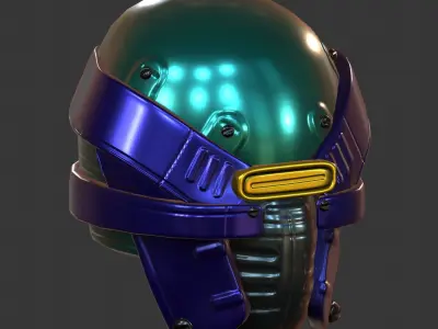 Helmet plastic mask  Low-poly 3D model Low-poly 3D model