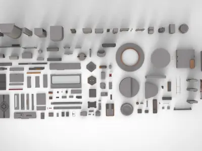 Sci-Fi architecture Elements collection 14 3D model