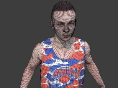 Basketball Player T-pose Low-poly 3D model