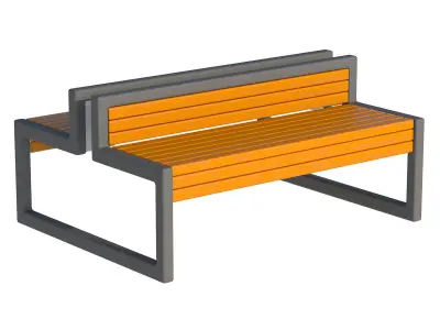 City Bench 04 Low-poly 3D model