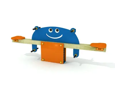 Kids Game Play Equipment 007 Frog Seesaw 3D model