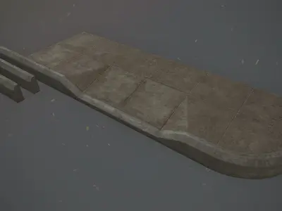 Sidewalk - Modular Set 2 Color Options Low-poly 3D model