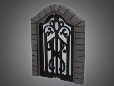 Medieval Door Gate Ornate Design Door 3D Model Low-poly 3D model