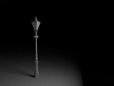 Vintage Streetlight with Textures Free 3D model