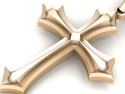Light Gold Cross New Design  CP 43 3D print model