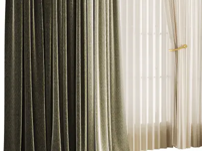 Silk and Cotton Curtain Low-poly 3D model