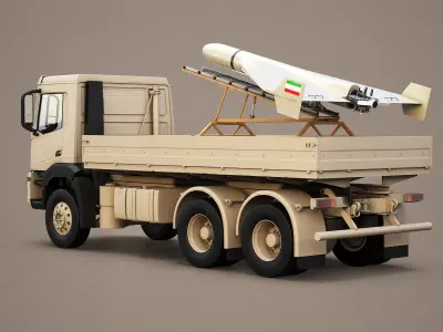  Military Transport Truck with Drone Launcher Shahed 136 