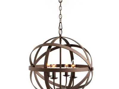 Orbit Globe Chandelier - 4 Light 3D model