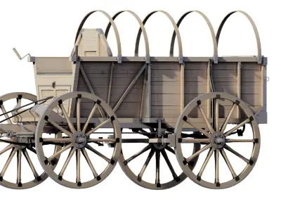 Light army field wagon 3D model