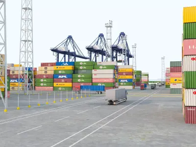 Cargo Dockyard  Low-poly 3D model