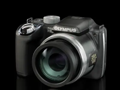 Olympus SP-720UZ bridge digital camera Low-poly 3D model