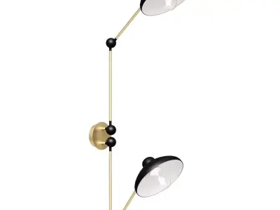 Oukoman double metal and brass articulated wall lamp 3D model