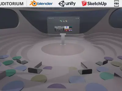 Metaverse Auditorium Low-poly 3D model