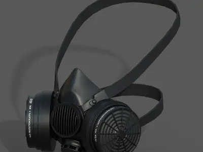 Gas mask protection futuristic fantasy human isolated Black  Low-poly 3D model