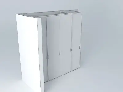 Closet wooden with light Free 3D model