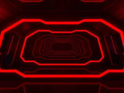 Sci Fi Corridor Low-poly 3D model 11