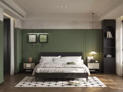 French Style Bedroom Low-poly 3D model