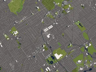 Dayton USA 50x50km City Map 3D model
