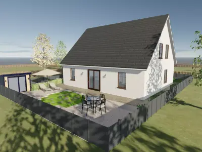 Modern Suburban European American Home  3D model