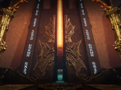 Grim temple Low-poly 3D model