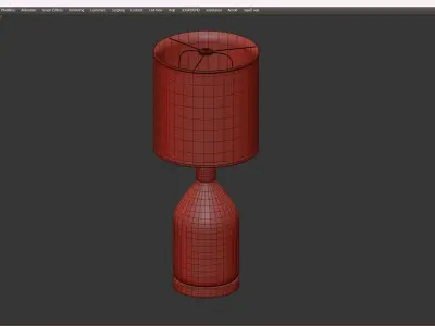 Yolanda Glass Linen Shade Table Lamp Low-poly 3D model