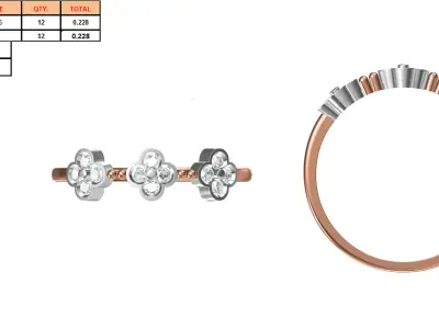 Light Weight Wedding Engagement Women Ring STL JCD Details 3D print model order