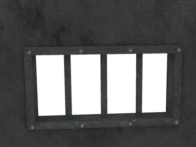 metal prison door Low-poly 3D model