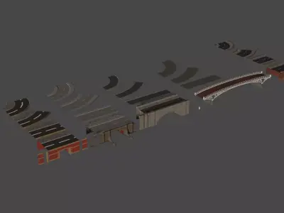 Low Poly Bridges PBR - Unreal Free low-poly 3D model