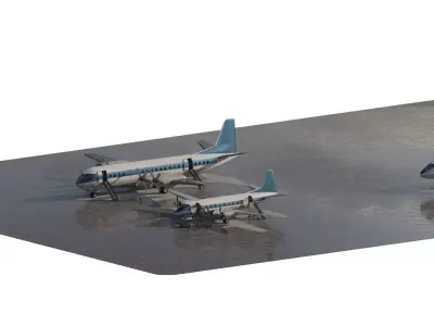 Vickers  VANGUARD   Vickers VISCOUNT  and  Douglas DC-8-54     3D model
