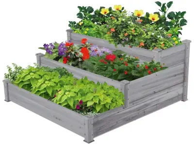 Wooden Elevated Raised Garden Bed Planter Kit 3D model