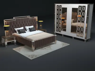 BED MODEL 3 bedroom set 3D model