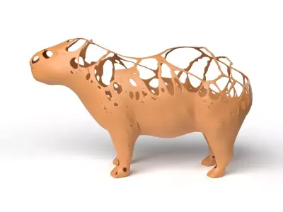 Capybara Dust Voronoi Low-poly 3D model